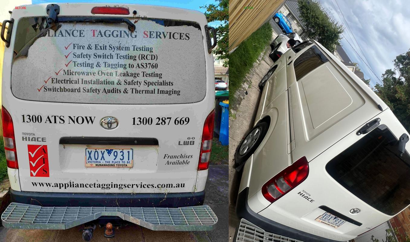 van signage removal before after Melbourne decal removal result