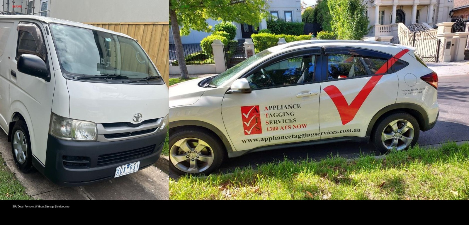 suv decal removal without damage Melbourne before after vehicle signage removal