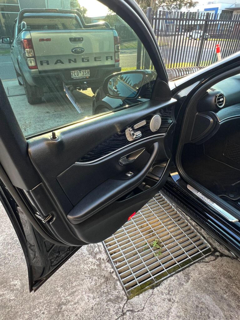 Interior detailing with dashboard and console cleaning