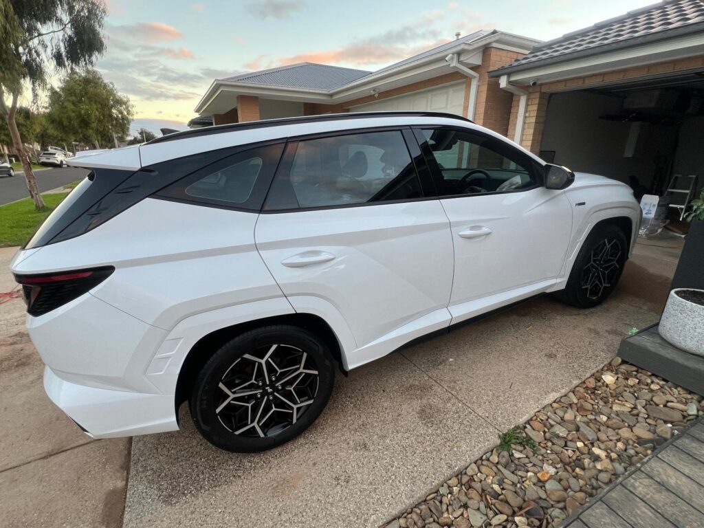 Luxury vehicle receiving premium detailing treatment