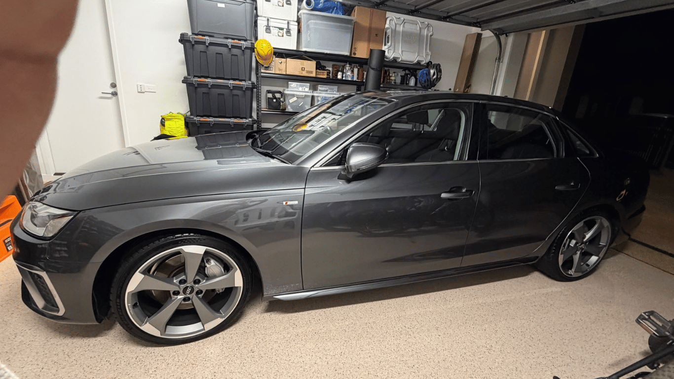 Audi after concrete and paint overspray removal